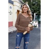 Zeagoo Womens Sweaters Off The Shoulder Crochet Dressy Casual Outfits(A-dark Brown)