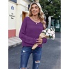 Zeagoo Womens Sweaters Off The Shoulder Crochet Dressy Casual Outfits(A-dark Purple)