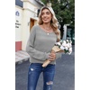 Zeagoo Womens Sweaters Off The Shoulder Crochet Dressy Casual Outfits(A-gray)