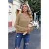 Zeagoo Womens Sweaters Off The Shoulder Crochet Dressy Casual Outfits(A-khaki)