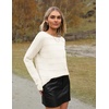 Zeagoo Womens Sweaters Off The Shoulder Crochet Dressy Casual Outfits(A-white)
