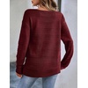 Zeagoo Womens Sweaters Off The Shoulder Crochet Dressy Casual Outfits(A-wine Red)