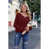 Zeagoo Womens Sweaters Off The Shoulder Crochet Dressy Casual Outfits(A-wine Red)