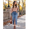 Zeagoo Womens Sweaters Off The Shoulder Crochet Dressy Casual Outfits(Beige+pink+gray)