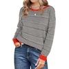 Zeagoo Womens Sweaters Off The Shoulder Crochet Dressy Casual Outfits(Black Stripe)
