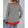 Zeagoo Womens Sweaters Off The Shoulder Crochet Dressy Casual Outfits(Black Stripe)