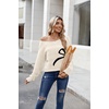 Zeagoo Womens Sweaters Off The Shoulder Crochet Dressy Casual Outfits(Bowknot)