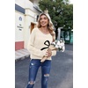Zeagoo Womens Sweaters Off The Shoulder Crochet Dressy Casual Outfits(Bowknot)