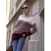 Zeagoo Womens Sweaters Off The Shoulder Crochet Dressy Casual Outfits(Colorblock 284)