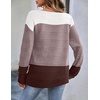 Zeagoo Womens Sweaters Off The Shoulder Crochet Dressy Casual Outfits(Colorblock 284)