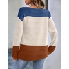 Zeagoo Womens Sweaters Off The Shoulder Crochet Dressy Casual Outfits(Colorblock 458)