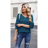 Zeagoo Womens Sweaters Off The Shoulder Crochet Dressy Casual Outfits(Lake Blue)