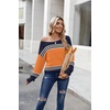 Zeagoo Womens Sweaters Off The Shoulder Crochet Dressy Casual Outfits(Orange-tz126)