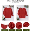 Zeagoo Womens Sweaters Off The Shoulder Crochet Dressy Casual Outfits(Red)