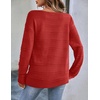 Zeagoo Womens Sweaters Off The Shoulder Crochet Dressy Casual Outfits(Red)
