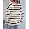 Zeagoo Womens Sweaters Off The Shoulder Crochet Dressy Casual Outfits(Stripe 1)