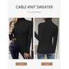 Zeagoo Womens Sweaters Turtleneck Cable Knit Long Sleeve Pullover Fall Tops(Black)
