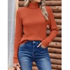 Zeagoo Womens Sweaters Turtleneck Cable Knit Long Sleeve Pullover Fall Tops(Caramel)