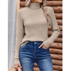 Zeagoo Womens Sweaters Turtleneck Cable Knit Long Sleeve Pullover Fall Tops(Dark Apricot)