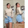 Zeagoo Womens Sweaters Turtleneck Cable Knit Long Sleeve Pullover Fall Tops(Dark Apricot)