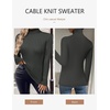 Zeagoo Womens Sweaters Turtleneck Cable Knit Long Sleeve Pullover Fall Tops(Dark Grey)