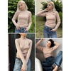 Zeagoo Womens Sweaters Turtleneck Cable Knit Long Sleeve Pullover Fall Tops(Khaki)