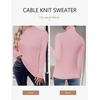 Zeagoo Womens Sweaters Turtleneck Cable Knit Long Sleeve Pullover Fall Tops(Pink)