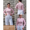 Zeagoo Womens Sweaters Turtleneck Cable Knit Long Sleeve Pullover Fall Tops(Pink)