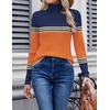 Zeagoo Womens Sweaters Turtleneck Cable Knit Long Sleeve Pullover Fall Tops(Z Orange)