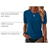 Zeagoo Womens Tops Short Sleeve Sweater Crewneck Basic Fashion Clothing(Dark Blue)