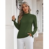 Zeagoo Women’s Turtleneck Sweater Fall Ruffle Dressy Knit Long Sleeve Tops(Army Green)
