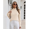 Zeagoo Women’s Turtleneck Sweater Fall Ruffle Dressy Knit Long Sleeve Tops(Beige)