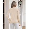 Zeagoo Women’s Turtleneck Sweater Fall Ruffle Dressy Knit Long Sleeve Tops(Beige)