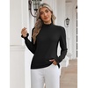 Zeagoo Women’s Turtleneck Sweater Fall Ruffle Dressy Knit Long Sleeve Tops(Black)