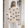 Zeagoo Women’s Turtleneck Sweater Fall Ruffle Dressy Knit Long Sleeve Tops(Black Bow)