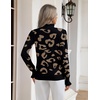 Zeagoo Women’s Turtleneck Sweater Fall Ruffle Dressy Knit Long Sleeve Tops(Black Leopard)