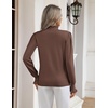 Zeagoo Women’s Turtleneck Sweater Fall Ruffle Dressy Knit Long Sleeve Tops(Brown)