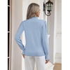 Zeagoo Women’s Turtleneck Sweater Fall Ruffle Dressy Knit Long Sleeve Tops(Light Blue)