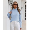 Zeagoo Women’s Turtleneck Sweater Fall Ruffle Dressy Knit Long Sleeve Tops(Light Blue)