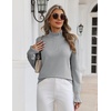 Zeagoo Women’s Turtleneck Sweater Fall Ruffle Dressy Knit Long Sleeve Tops(Light Grey)