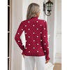 Zeagoo Women’s Turtleneck Sweater Fall Ruffle Dressy Knit Long Sleeve Tops(Red Polka Dots)