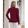 Zeagoo Women’s Turtleneck Sweater Fall Ruffle Dressy Knit Long Sleeve Tops(Wine Red)