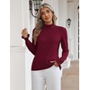 Zeagoo Women’s Turtleneck Sweater Fall Ruffle Dressy Knit Long Sleeve Tops(Wine Red)