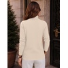 Zeagoo Womens Turtleneck Sweater Long Sleeve Pullover Fall Basic Jumper Top(Beige)