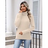 Zeagoo Womens Turtleneck Sweater Long Sleeve Pullover Fall Basic Jumper Top(Beige)