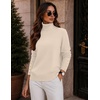 Zeagoo Womens Turtleneck Sweater Long Sleeve Pullover Fall Basic Jumper Top(Beige)