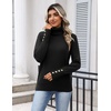 Zeagoo Womens Turtleneck Sweater Long Sleeve Pullover Fall Basic Jumper Top(Black)