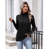 Zeagoo Womens Turtleneck Sweater Long Sleeve Pullover Fall Basic Jumper Top(Black)