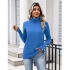 Zeagoo Womens Turtleneck Sweater Long Sleeve Pullover Fall Basic Jumper Top(Blue)