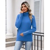 Zeagoo Womens Turtleneck Sweater Long Sleeve Pullover Fall Basic Jumper Top(Blue)